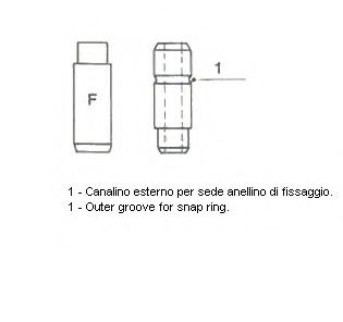 Напрямна клапана EX MB OM601/OM602/OM603 (вир-во Metelli)  арт. 012101