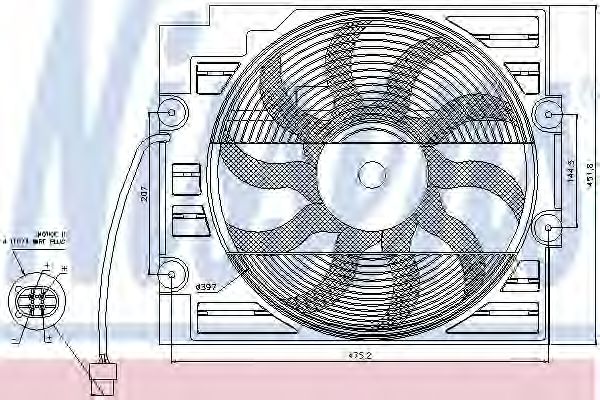 Вентилятор радіатора BMW (4pin) (вир-во Nissens)  арт. 85421