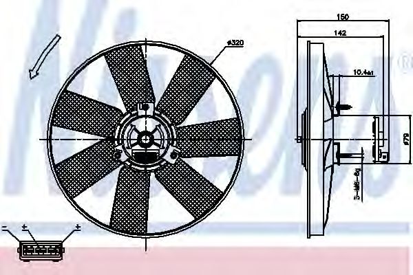 Вентилятор радіатора VW (вир-во Nissens) SWAG арт. 85538