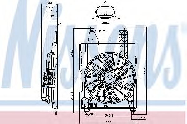 Вентилятор радіатора RENAULT KANGOO II (08-) 1.5 dCi (вир-во Nissens)  арт. 85706