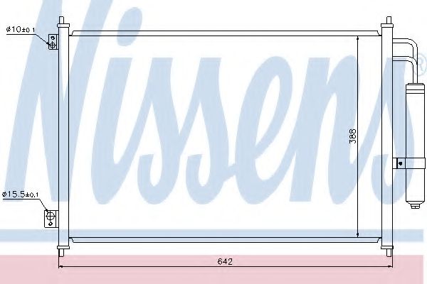 Радіатор кондиціонера NISSAN X-TRAIL (T31) (07-) (вир-во Nissens)  арт. 940121