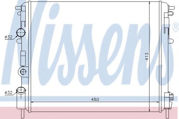 Радіатор охолодження DACIA LOGAN I 1.4/1.6 (вир-во Nissens)  арт. 637931