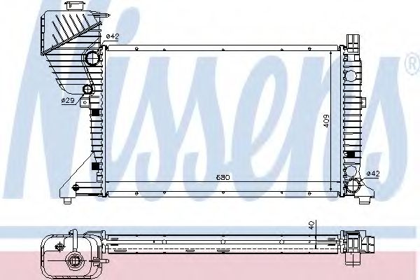 Радіатор охолодження MERCEDES SPRINTER W 901-905 (95-) (вир-во Nissens)  арт. 62519A