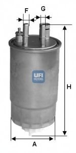 Фильтры топливные Фільтр паливний FIAT DOBLO 1.9 JTD 01-, 1.3 MTJD 10- (вир-во UFI) Mahle/Knecht арт. 24ONE00