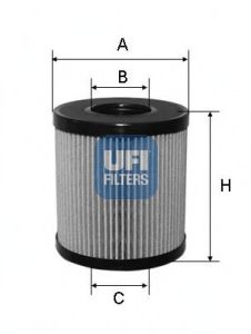 Фільтр масляний PEUGEOT, CITROEN, FORD 1.4 16V, 2.0 HDI 04- (вир-во UFI)  арт. 2506000
