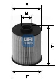 Фільтр паливний MB C, E 200-220 CDI (вир-во UFI)  арт. 2600600