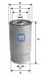 Фільтр паливний HYUNDAI ACCENT III 1.5 CRDi 06- (вир-во UFI)  арт. 2401200