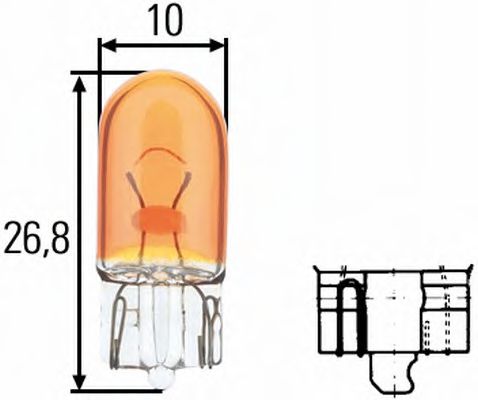 лампа розжарювання, WY5W 12V 5W W 2,1 x 9,5d Amber MAGNETIMARELLI арт. 8GP003594541