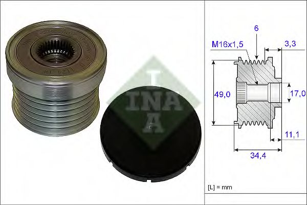 Шків генератора з обгінною муфтою (Ina)  арт. 535018310