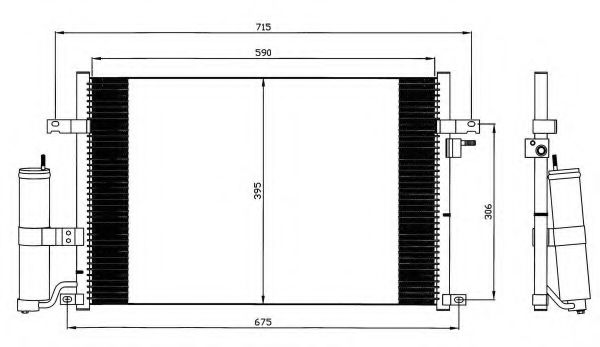 Конденсатор кондиціонера CHEVROLET (GM) Lacetti 03- (вир-во NRF)  арт. 35573