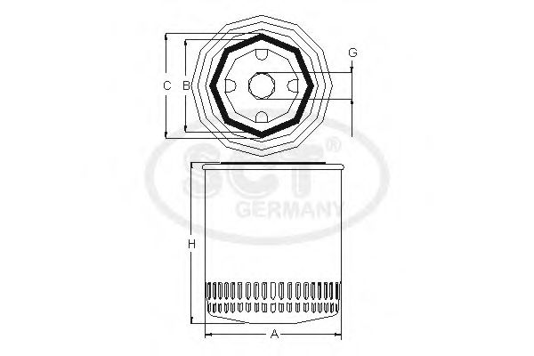 Фильтр масляный AUDI 100 (43, 44, 4A, C1-C4) 2.0 E (90-94) (SM 107) SCT  арт. SM107