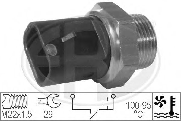 Термовимикач, вентилятор радіатора (вир-во ERA) METZGER арт. 330277