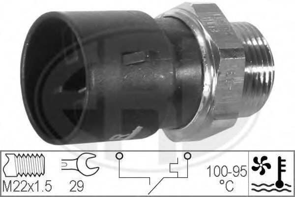 Термовимикач, вентилятор радіатора (в-во ERA)  арт. 330298