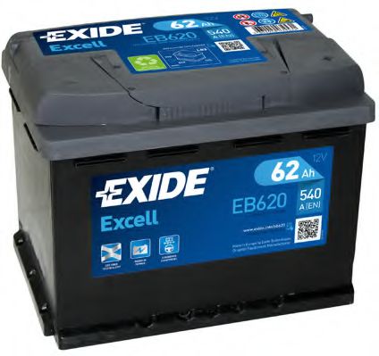 Акумулятор 62Ah-12v Exide EXCELL (242х175х190), R, EN540  арт. EB620