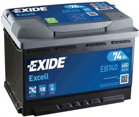 Акумулятор 74Ah-12v Exide EXCELL (278х175х190), R, EN680  арт. EB740