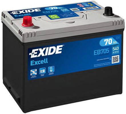 Акумулятор 70Ah-12v Exide EXCELL (266х172х223), L, EN540 Азія  арт. EB705