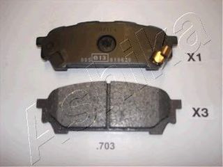 Колодки гальмівні задні дискові SUBARU IMPREZA (вир-во ASHIKA)  арт. 5107703