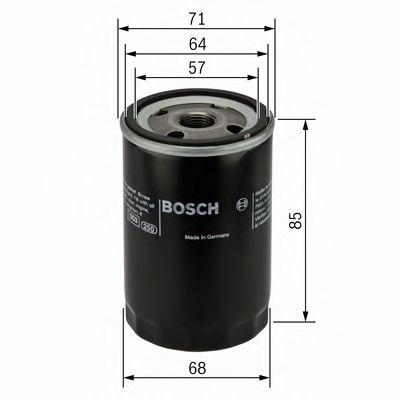 Фильтры масляный Фільтр масляний двигуна MITSUBISHI COLT (вир-во Bosch) HENGSTFILTER арт. 0451103372