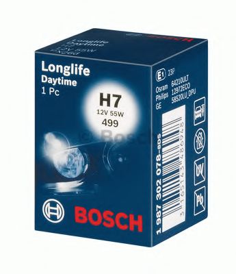 Лампа розжарювання H7 12V 55W PX26d LONGLIFE DAYTIME (вир-во Bosch)  арт. 1987302078