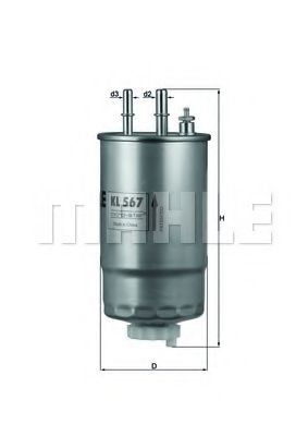 Фильтры топливные Фільтр паливний FIAT DOBLO 1.3 D, DUCATO 2007 2.0-3.0 JTD 06- (вир-во KNECHT-MAHLE) UFI арт. KL567