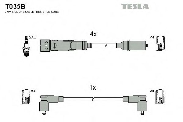 Комплект кабелів високовольтних  арт. T035B