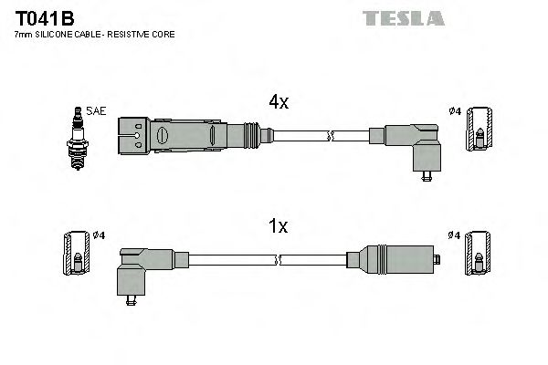 Комплект кабелів високовольтних  арт. T041B