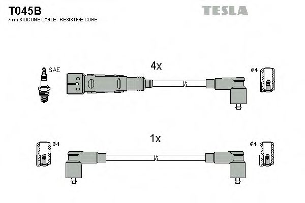 Комплект кабелів високовольтних  арт. T045B