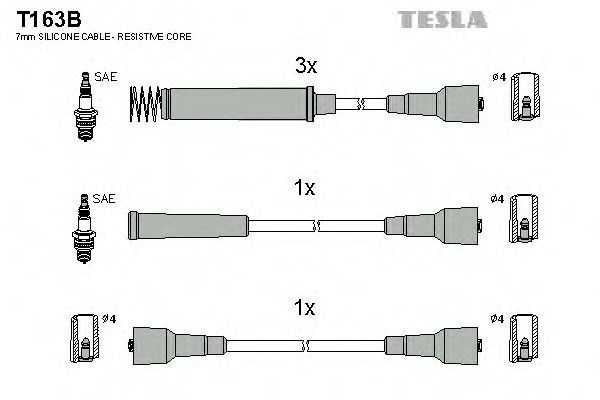Комплект кабелів високовольтних  арт. T163B