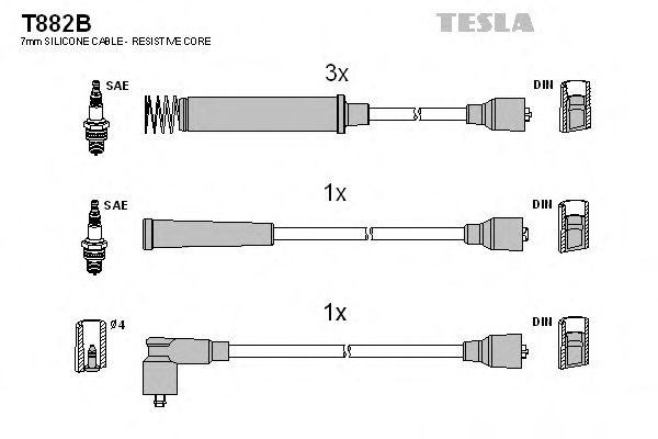Комплект кабелів високовольтних  арт. T882B