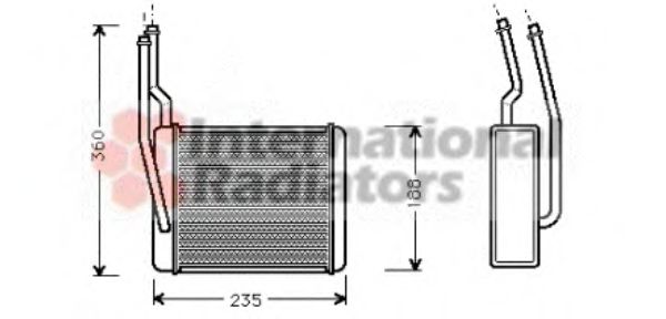 Радіатор обігрівача FD FOCUS/TRANSIT LHD 98- (Van Wezel)  арт. 18006272