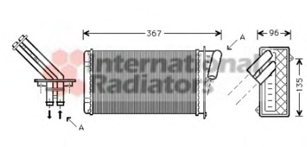 Радіатор обігрівача LAGUNA1-2 94-01 type Behr (Van Wezel)  арт. 43006203