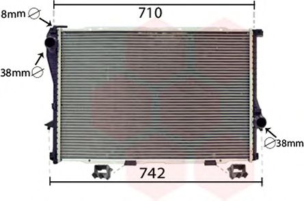 Радіатор охолодження двигуна BMW5(E39)/7(E38)MT 98- (Van Wezel)  арт. 06002233