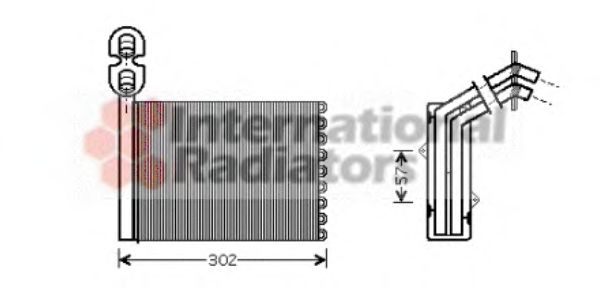Радіатор обігрівача SHARAN/GALAXY/ALH LHD 95- (Van Wezel)  арт. 58006201