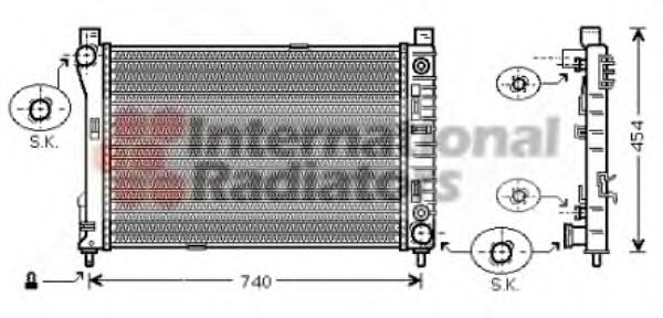 Радіатор охолодження двигуна W203(C) MT/AT +/-AC 00-02 (Van Wezel)  арт. 30002286