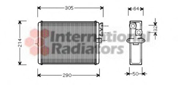 Радіатор обігрівача HEATER S60/XC70/V70/S80 (Van Wezel)  арт. 59006110