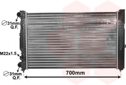 Радіатор охолодження двигуна A4 1.6/1.9TD MT 96-00 M/J (Van Wezel)  арт. 03002123