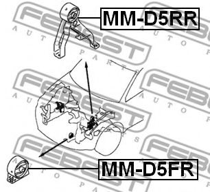 Подушка двигуна передня MITSUBISHI OUTLANDER/LANCER (вир-во FEBEST)  арт. MMD5FR