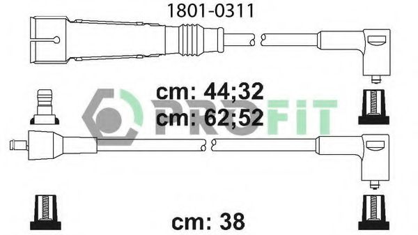 Комплект кабелів високовольтних  арт. 18010311