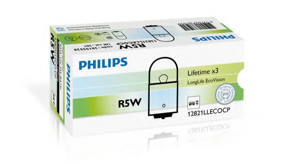 Лампа розжарювання R5W12V 5W BA15s LongerLife EcoVision (вир-во Philips)  арт. 12821LLECOCP