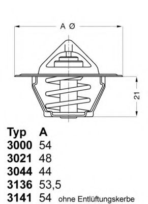 Термостат AUDI; FORD; SEAT; VW; VOLVO (вир-во Wahler) BGA арт. 302188D50