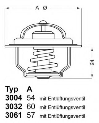 Термостат SKODA (вир-во Wahler)  арт. 303288