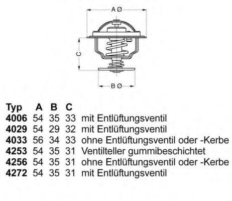 Термостат AUDI; OPEL; PORSCHE; SEAT; VW (вир-во Wahler) VERNET арт. 425680D
