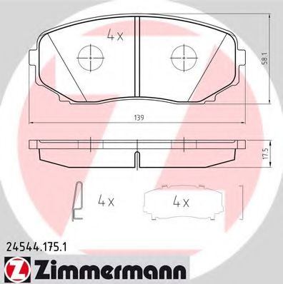 Колодки гальмівні дискові Mazda арт. 245441751